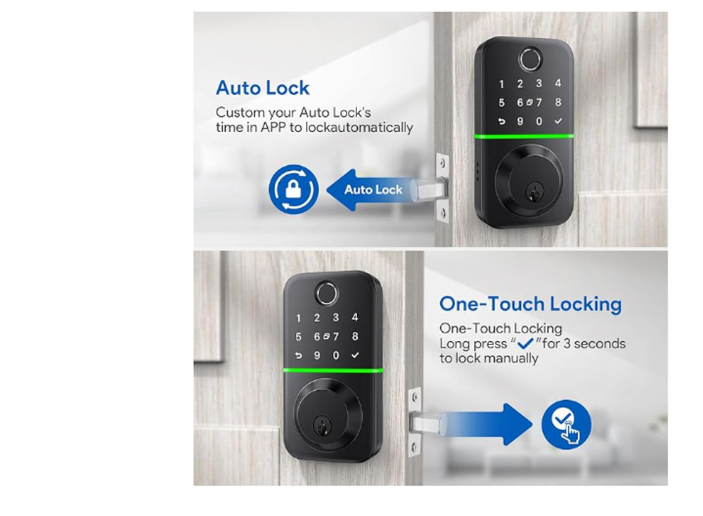 KUCACCI Keyless Entry Fingerprint Smart Door Lock App Bluetooth T17 Door Lock